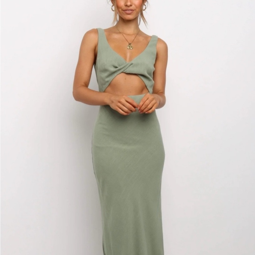 Petal and Pup Sage Green Cutout Dress NWT